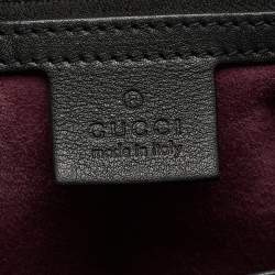 Pre Owned Gucci Black Glossy Leather Large Lady Lock Satchel