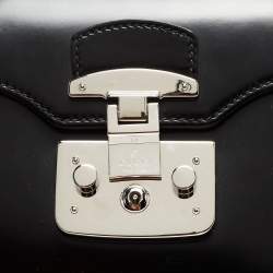 Pre Owned Gucci Black Glossy Leather Large Lady Lock Satchel