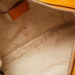 Pre Owned Gucci Mustard Yellow Leather Small Soho Disco Shoulder Bag