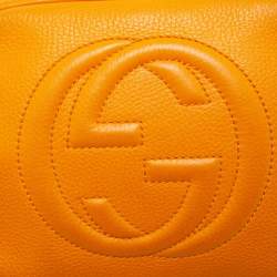 Pre Owned Gucci Mustard Yellow Leather Small Soho Disco Shoulder Bag