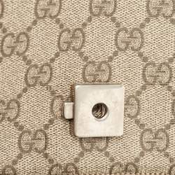 Gucci Beige GG Supreme Canvas and Suede Medium Dionysus Shoulder Bag