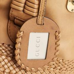 Pre Owned Gucci Brown Leather Handmade Top Handle Bag