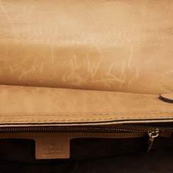 Pre Owned Gucci Brown Leather Handmade Top Handle Bag