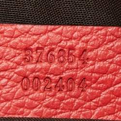 Gucci Red Leather Bamboo Tassel Zip Pouch