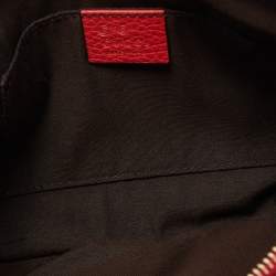Gucci Red Leather Bamboo Tassel Zip Pouch