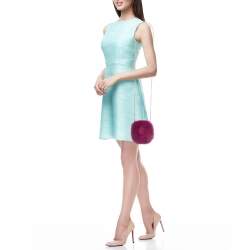 Pre Owned Gucci Purple Fur Chain Clutch