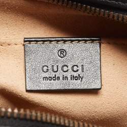 Pre Owned Gucci Black Matelasse Leather Small GG Marmont Shoulder Bag