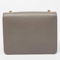Gucci Grey Leather Dollar Interlocking G Crossbody Bag