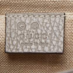 Gucci Grey Leather Dollar Interlocking G Crossbody Bag