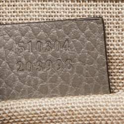 Gucci Grey Leather Dollar Interlocking G Crossbody Bag