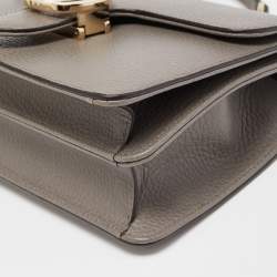 Gucci Grey Leather Dollar Interlocking G Crossbody Bag