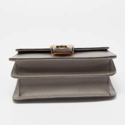 Gucci Grey Leather Dollar Interlocking G Crossbody Bag