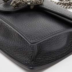 Gucci Black Leather Dionysus Super Mini Wallet on Chain