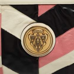Pre Owned Gucci Multicolor Patch Leather Large Hysteria Wristlet Clutch