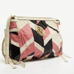 Pre Owned Gucci Multicolor Patch Leather Large Hysteria Wristlet Clutch
