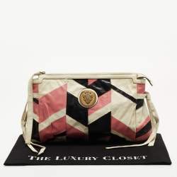 Pre Owned Gucci Multicolor Patch Leather Large Hysteria Wristlet Clutch