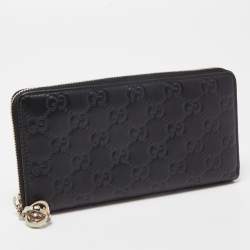 Gucci Back Guccissima Leather Zip Around Wallet