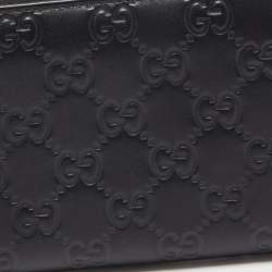 Gucci Back Guccissima Leather Zip Around Wallet