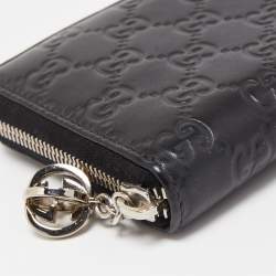 Gucci Back Guccissima Leather Zip Around Wallet