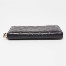 Gucci Back Guccissima Leather Zip Around Wallet