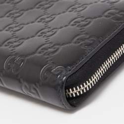 Gucci Back Guccissima Leather Zip Around Wallet