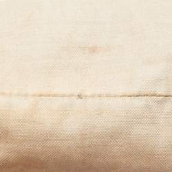 Pre Owned Gucci Off White/Beige GG Canvas and Leather Medium Sukey Tote