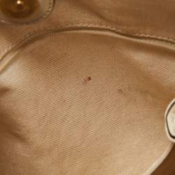 Pre Owned Gucci Off White/Beige GG Canvas and Leather Medium Sukey Tote