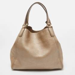 Gucci Gold Leather Medium Soho Tote