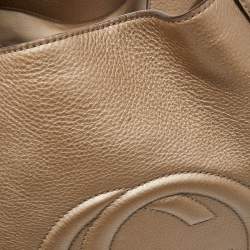 Gucci Gold Leather Medium Soho Tote