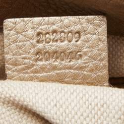 Gucci Gold Leather Medium Soho Tote