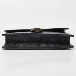 Gucci Black Leather Interlocking G Wallet on Chain