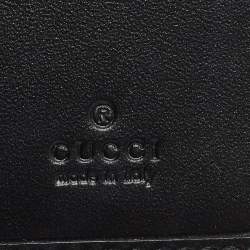 Gucci Black Guccissima Leather Web Vertical Wallet