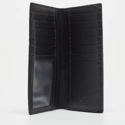 Gucci Black Guccissima Leather Web Vertical Wallet