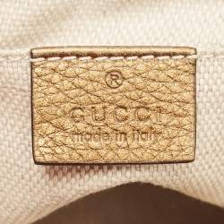 Gucci Ombre Gold Leather Soho Flap Crossbody Bag
