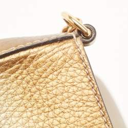 Gucci Ombre Gold Leather Soho Flap Crossbody Bag