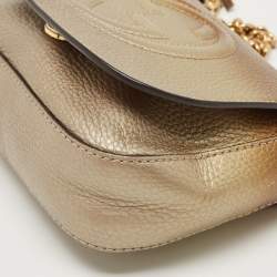 Gucci Ombre Gold Leather Soho Flap Crossbody Bag