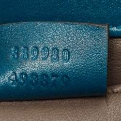 Pre Owned Gucci Teal Suede Crystal Embellished Broadway Clutch