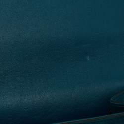 Pre Owned Gucci Teal Suede Crystal Embellished Broadway Clutch
