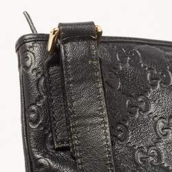 Gucci Black Guccissima Leather  Messenger Bag