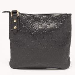 Gucci Black Guccissima Leather  Messenger Bag