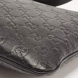 Gucci Black Guccissima Leather  Messenger Bag