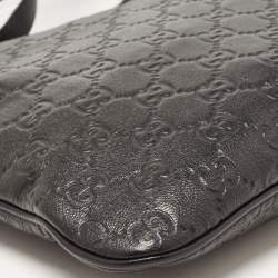 Gucci Black Guccissima Leather  Messenger Bag