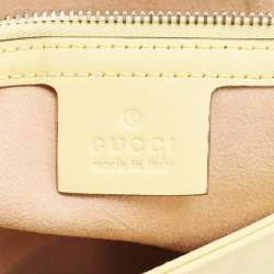 Pre Owned Gucci Yellow Matelassé Leather Small GG Marmont Shoulder Bag