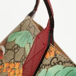 Pre Owned Gucci Red/Beige Tian GG Supreme Canvas Shopper Tote