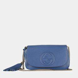 Vintage Old Gucci Shoulder Crossbody Bag Blue Canvas Blue -  Israel
