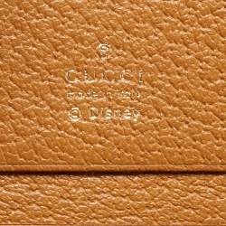 Gucci Brown/Beige GG Supremes and Leather Mickey Mouse Flap Card Case 