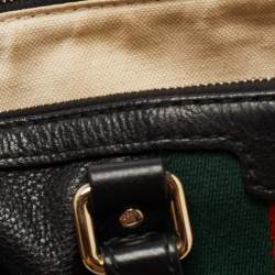 مملوكة مسبقًا حقيبة بوسطن غوتشي فنتدج ويب جلد بنيه متوسطة