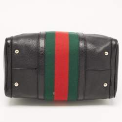 مملوكة مسبقًا حقيبة بوسطن غوتشي فنتدج ويب جلد بنيه متوسطة