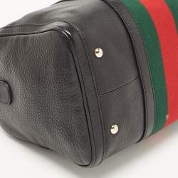 مملوكة مسبقًا حقيبة بوسطن غوتشي فنتدج ويب جلد بنيه متوسطة