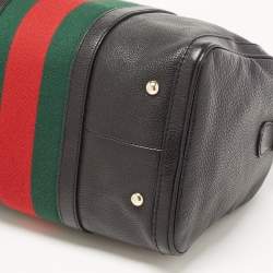 مملوكة مسبقًا حقيبة بوسطن غوتشي فنتدج ويب جلد بنيه متوسطة